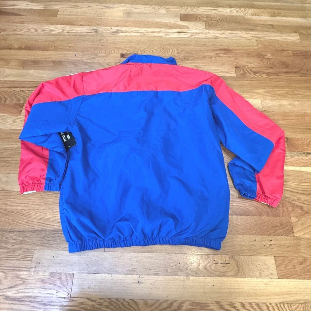 Thrill‎ 94 2X Colorblock Windbreaker LOVE Quarter Zip Jacket Blue Red White NWT